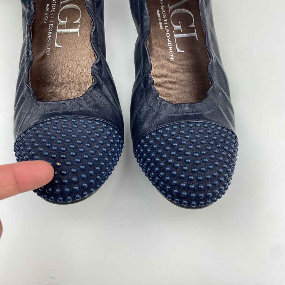 AGL Blakely Leather Studded Cap Toe Ballet Flats - Picture 10 of 10